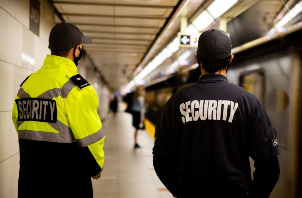 Security staff dealing with aggressive behaviour
